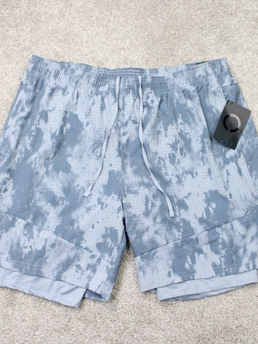 Skora Shorts NWT Mens XL Gray Run Real Quick Dry Fully Lined Drawstring Athletic